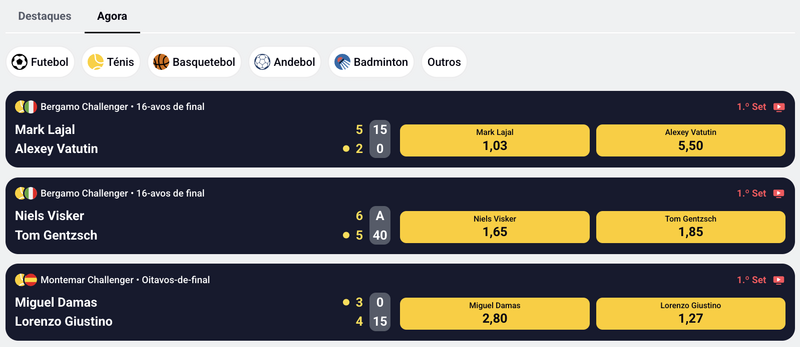 Aposte em eventos populares com odds elevadas na Betclic